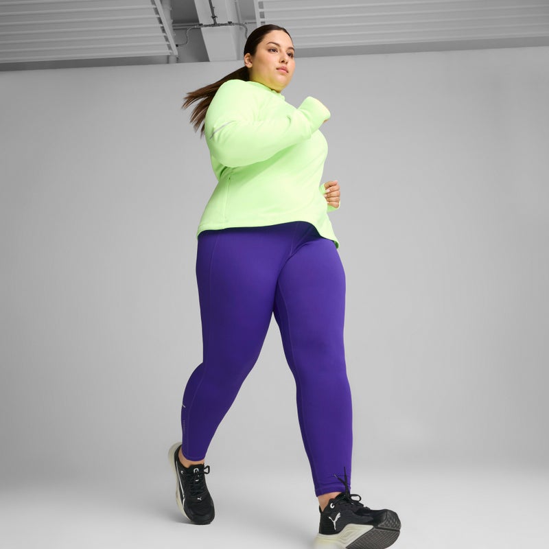 PUMA RUN Womens Green Grid Fleece Half-Zip Top - Image 3